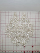 Applique - Gold Corded Lace Ivory 13-inch Dyeable! Two Half Piecces